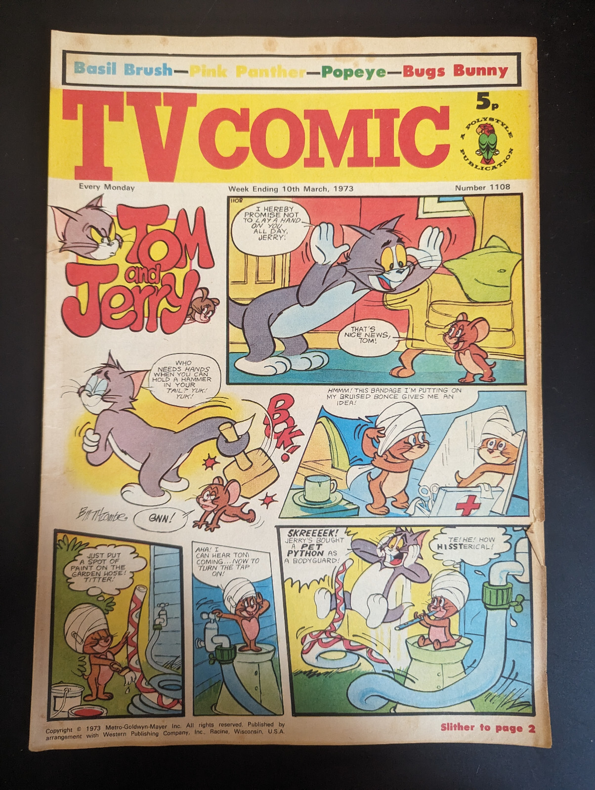 TV Comic #1108, 10th March 1973, Polystyle, Tom and Jerry