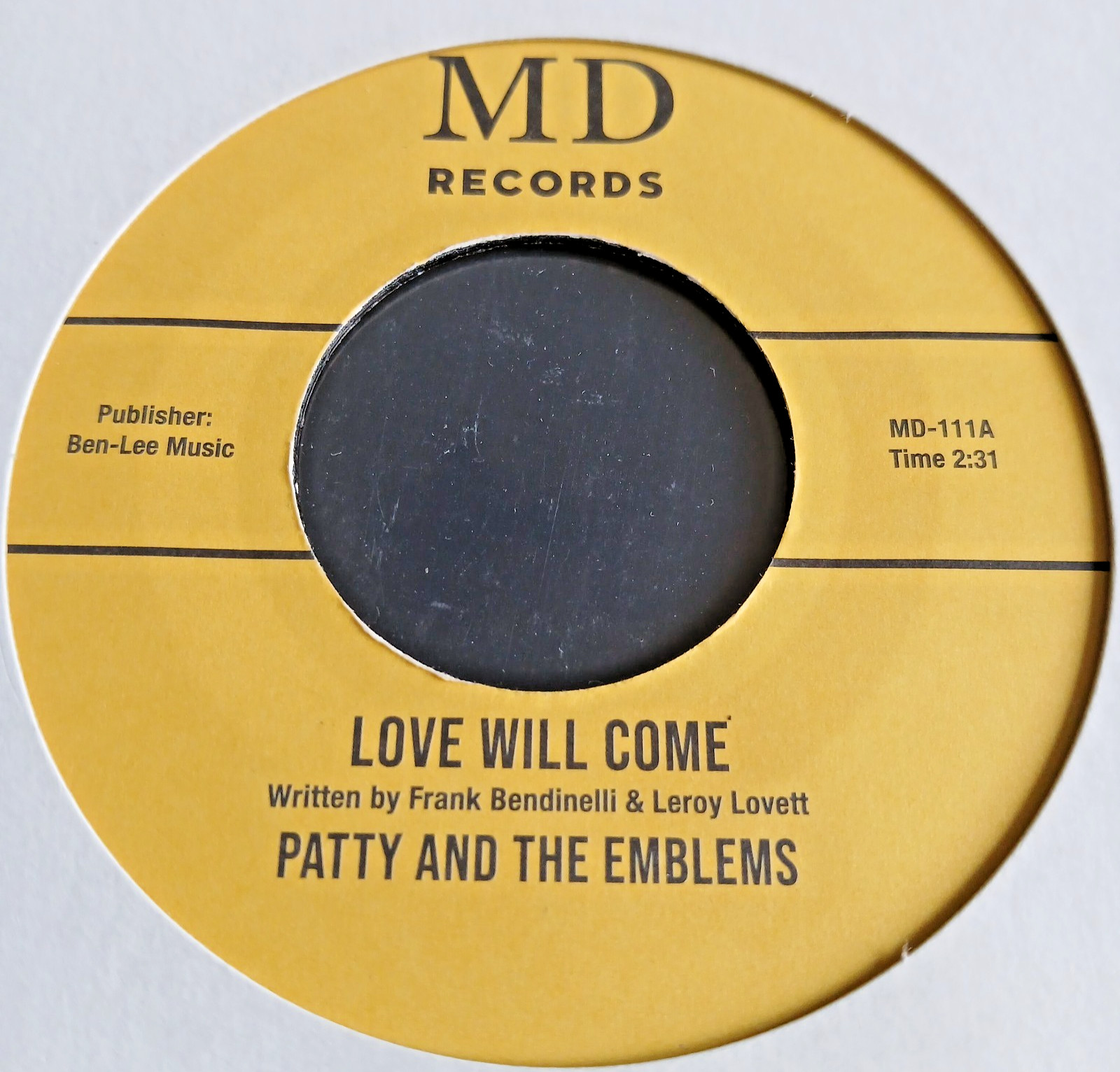 Patty And The Emblems   -   Love Will Come   -  MD   Records  -   60's Soul 45