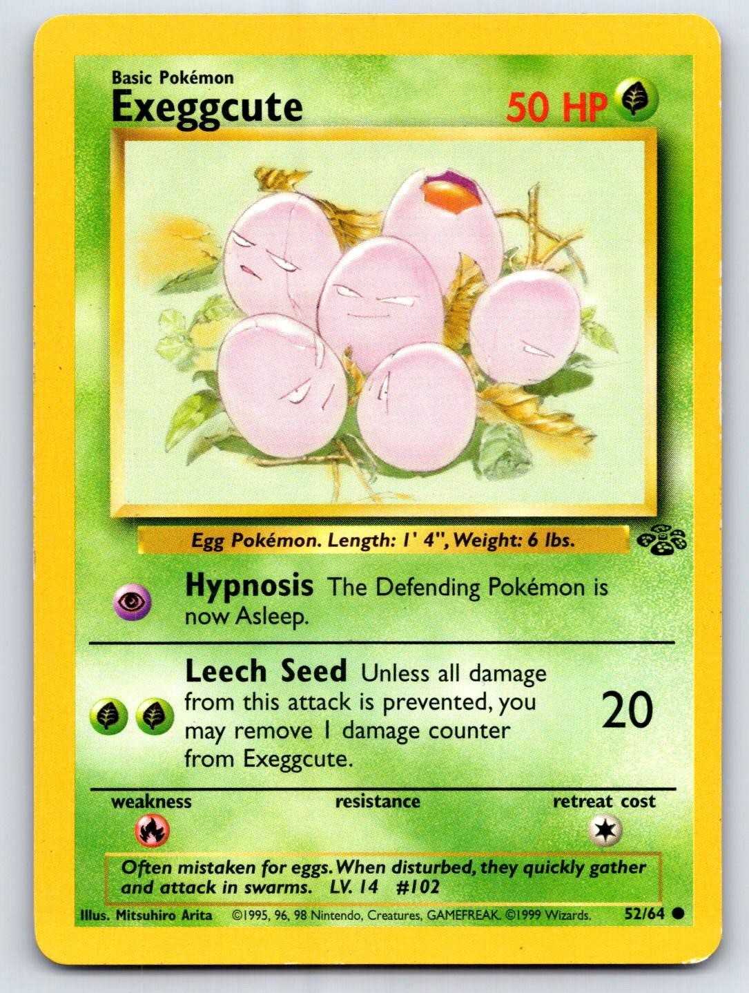 Exeggcute 52/64 Pokemon Giungla Comune Illimitato Giocato Leggermente