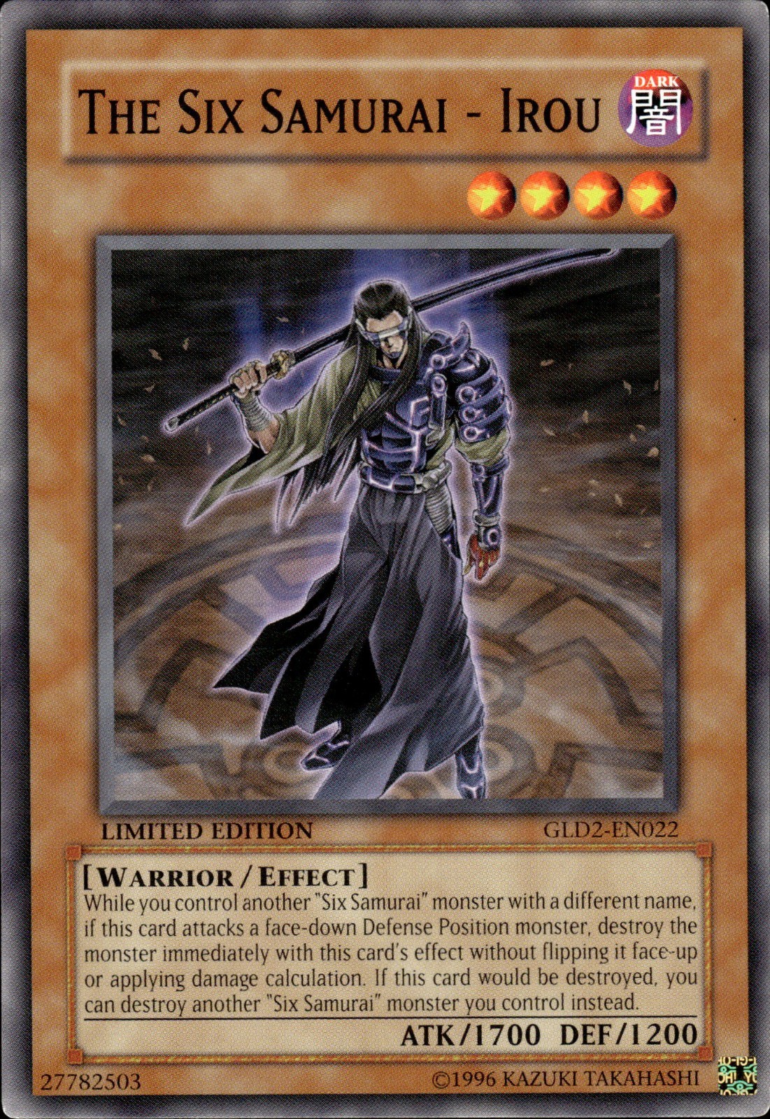 The Six Samurai - Irou - Limited Edition GLD2-EN022 - LP - YuGiOh