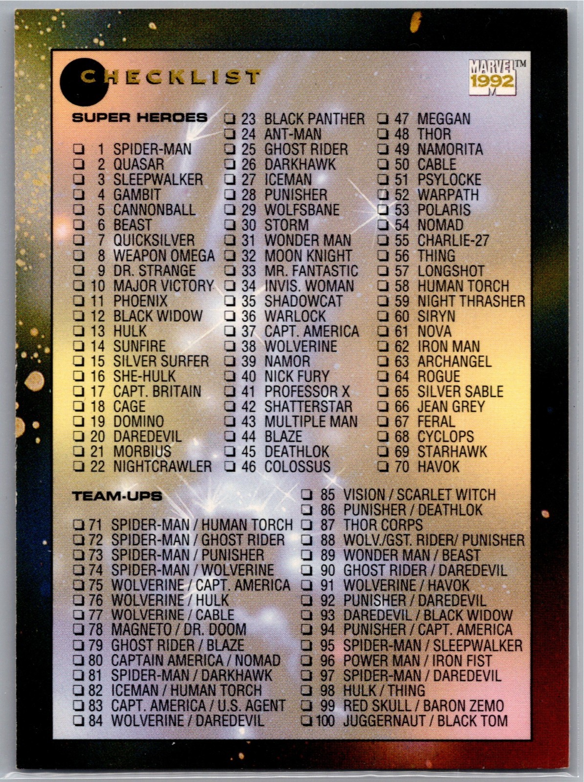 Carte 1-200 e ologrammi - 1992 Impel Marvel Universe Serie III #200 P