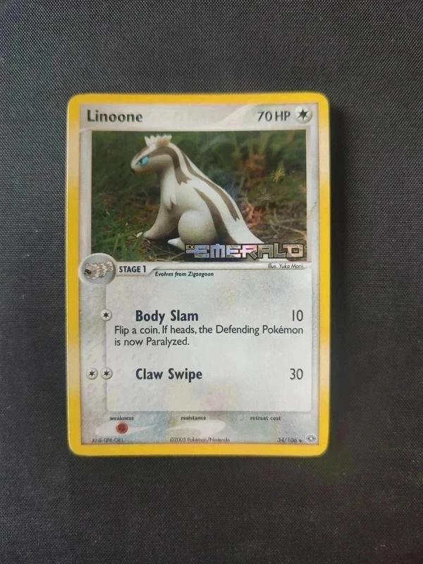 Linoone Reverse Yuka Morii Holo Stamped EX Emerald 34 - Pokémon
