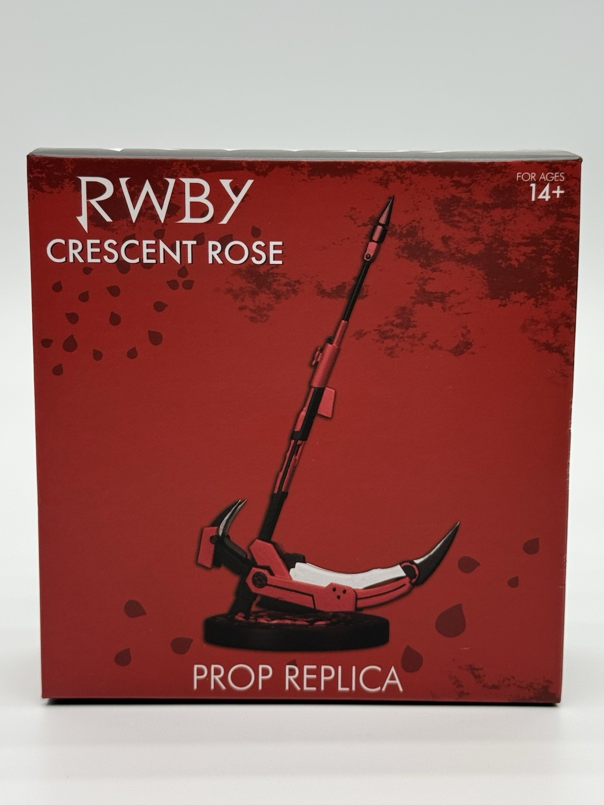 NUOVA RWBY Crescent Rose Prop replica rosa rubino cecchino falce cassa bottino esclusiva