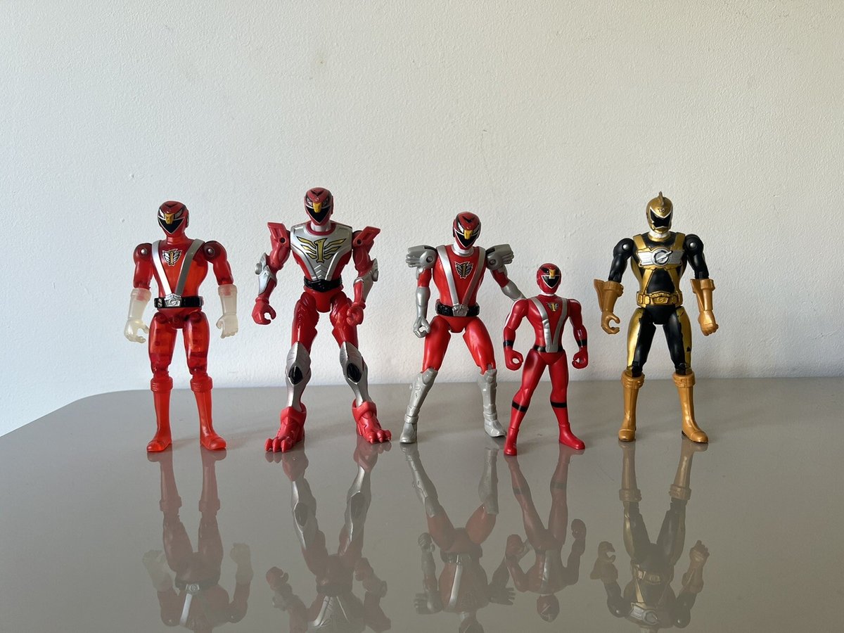 Bundle Power Rangers RPM Crystal Clear Red Ranger Modellino Giocattolo Vintage