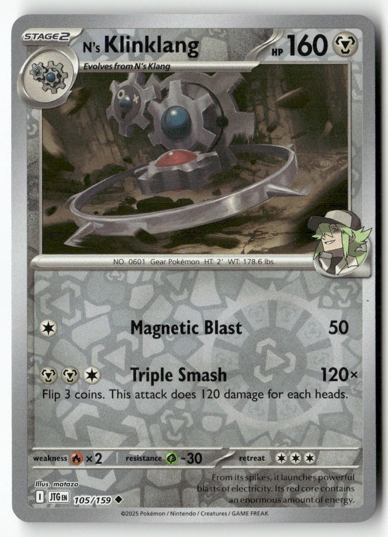 N's Klinklang 105/159 Viaggio Insieme Reverse Holo Pokemon non comune matazo