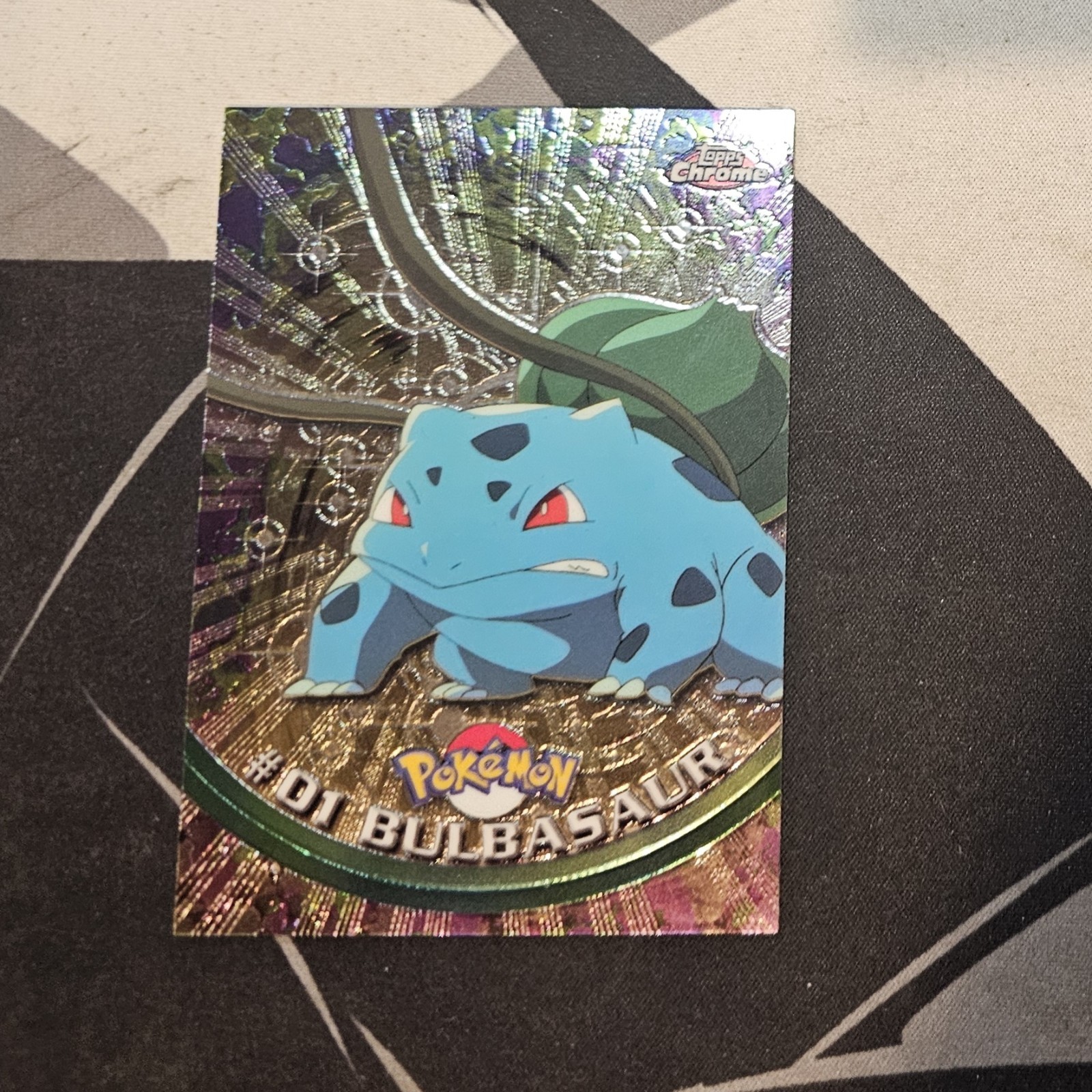 SILVER FOIL Bulbasaur Logo Rosso Topps Pokemon Edizione TV Animazione LP Card
