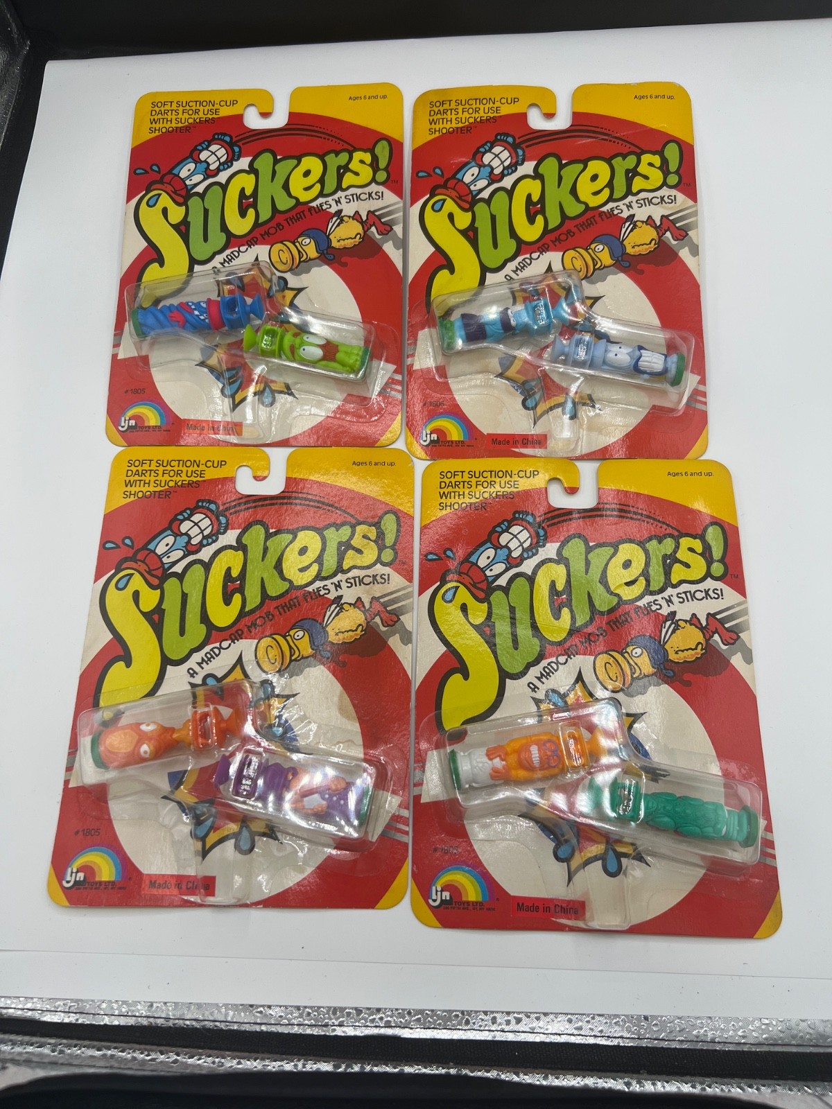 LJN Suckers Soft Suction Cup Darts Lot Hatchet Harry Chester Chicken Leg Twisted