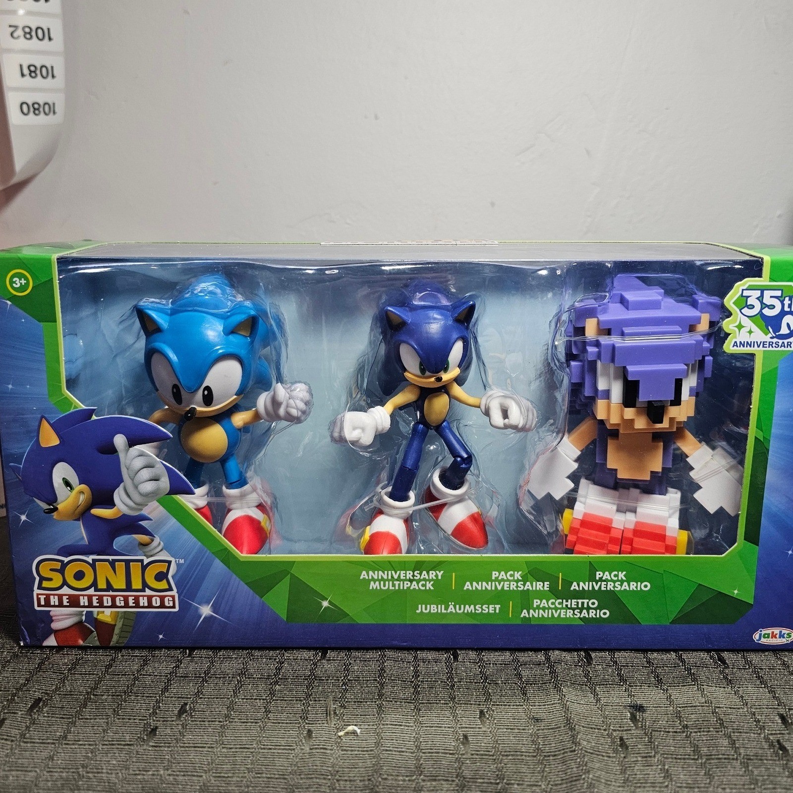 Jakks Pacific Sonic il Riccio 35° Anniversario Set Multipack di 3 Figure