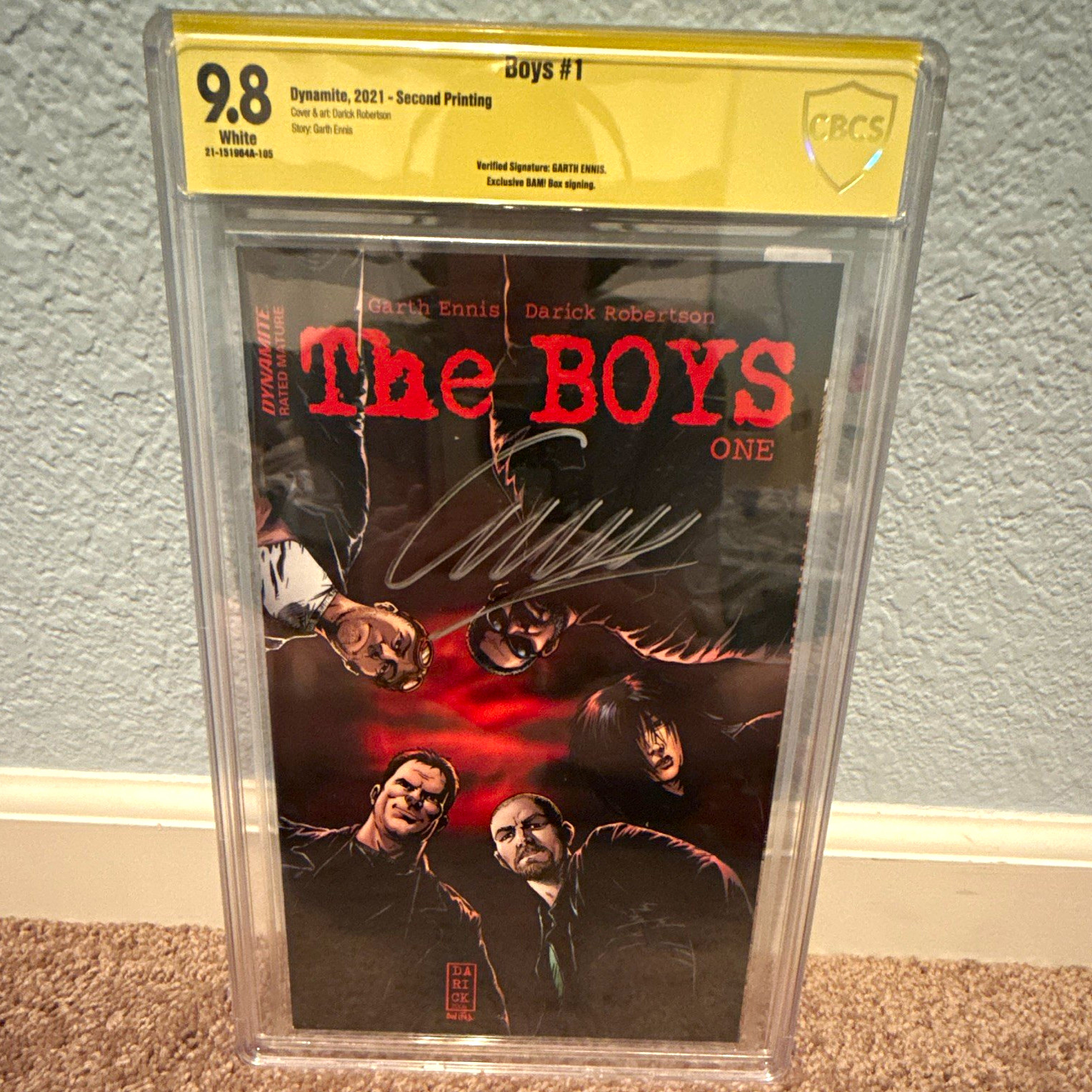The Boys #1 CBCS 9.8 Dynamite 2021 2nd Print Verified Sig Garth Ennis