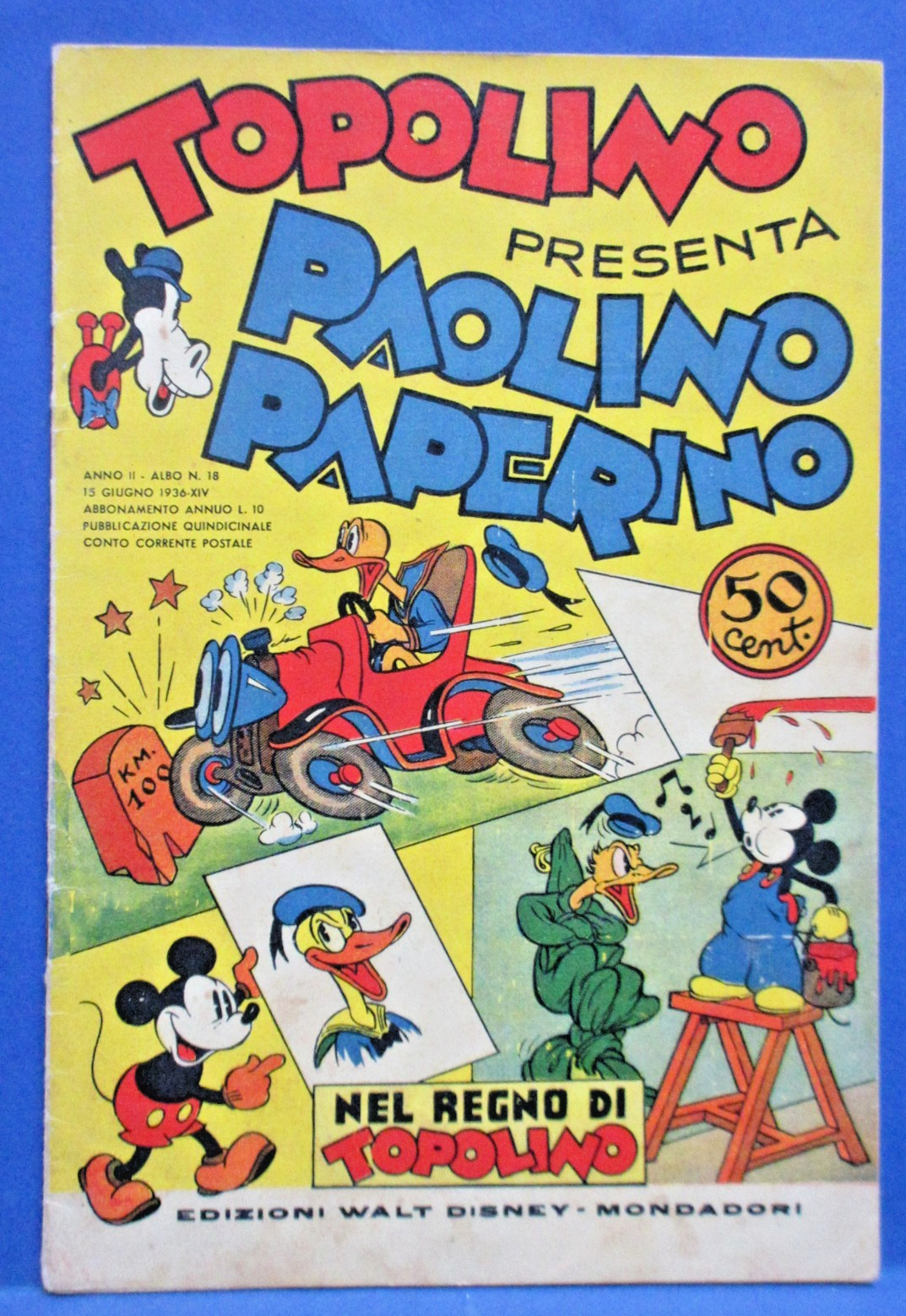 TOPOLINO PAOLINO PAPERINO Nel Regno di Topolino 18 DISNEY MONDADORI 1936 ottimo