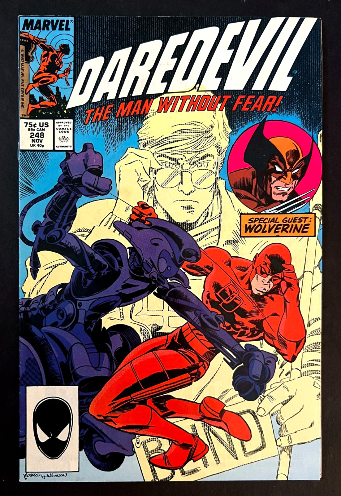 DAREDEVIL #248 Hi-Grade 1st Bushwhacker Wolverine Marvel 1987