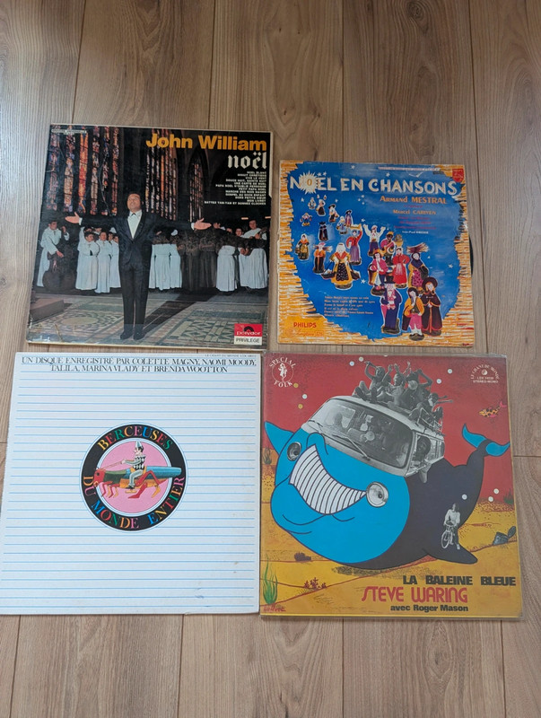 Lot 4 vinyles 33 tours musiques pour enfants