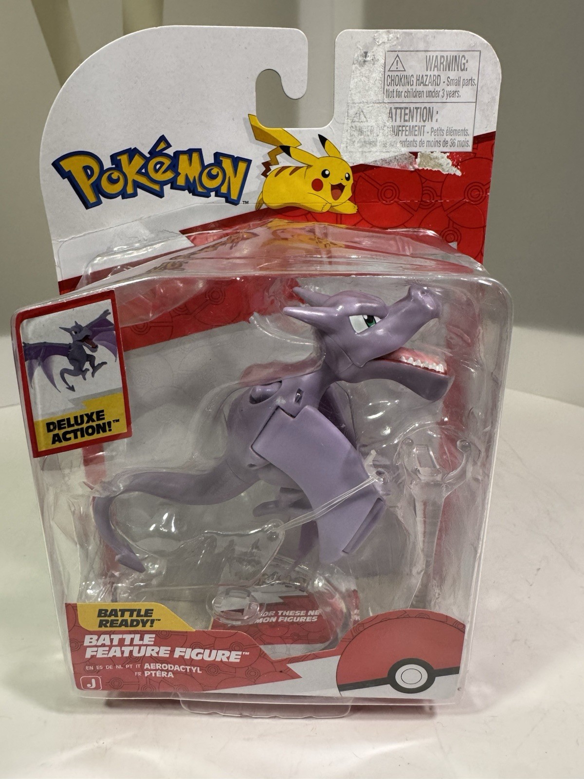 Pokémon Battle Ready 4" Aerodactyl Deluxe Action Figure Jazwares Leggi