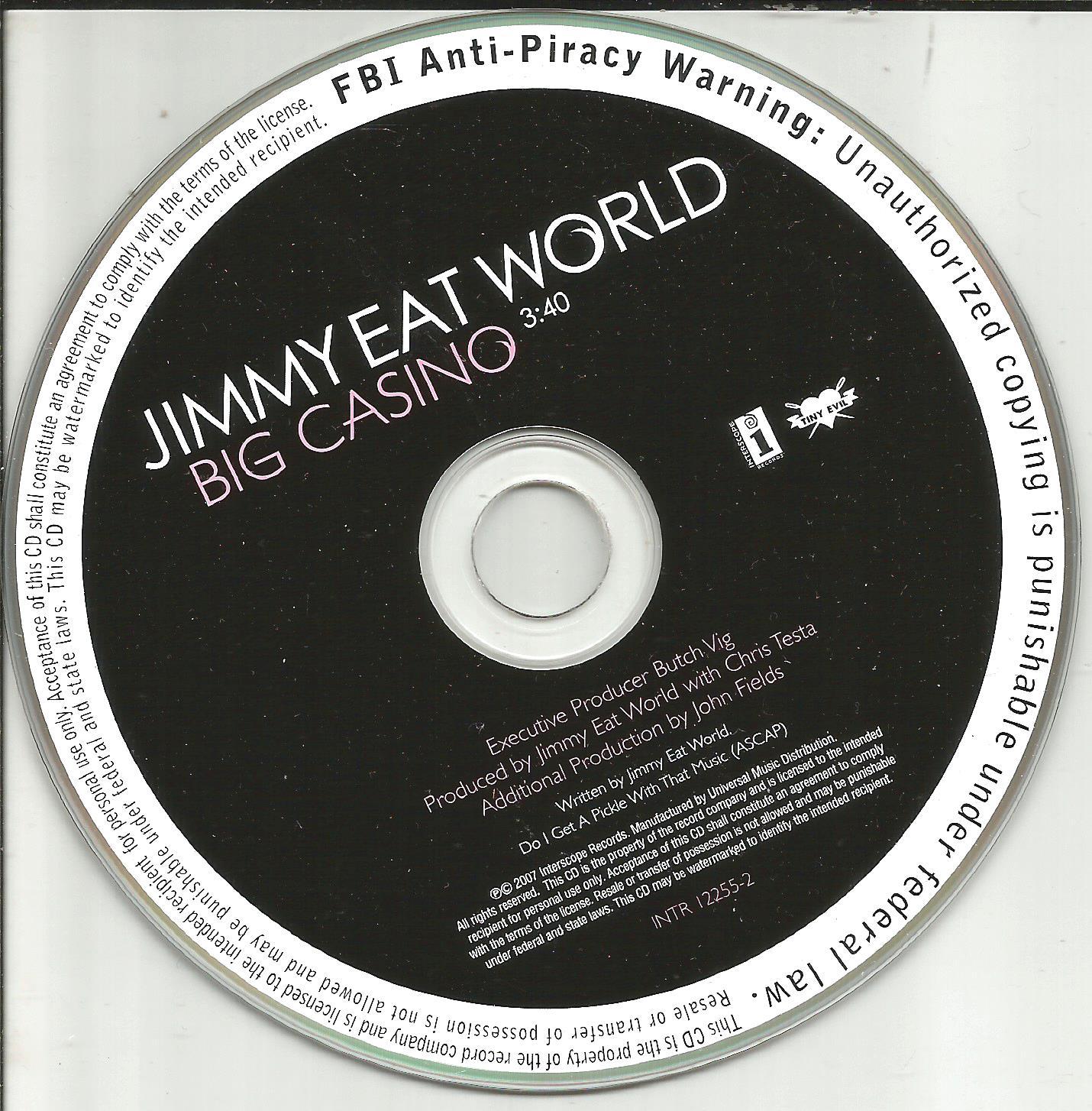 JIMMY EAT WORLD Big Casino ULTRA RARE PROMO Radio DJ CD single 2007 MINT USA 