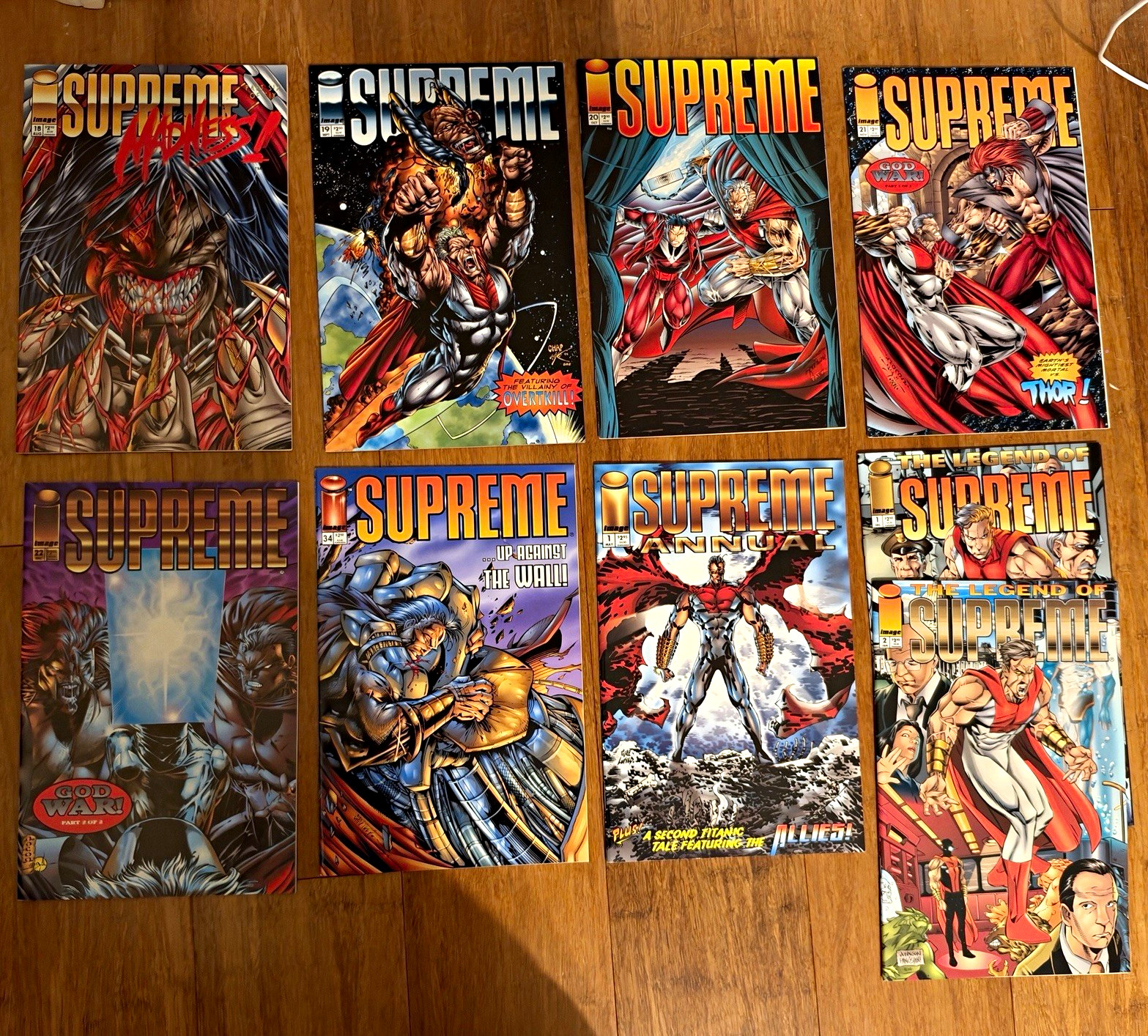 Supreme Image Comics Lotto di 9 #18 19 20 21 22 34 Annuali #1 Legend #1-2