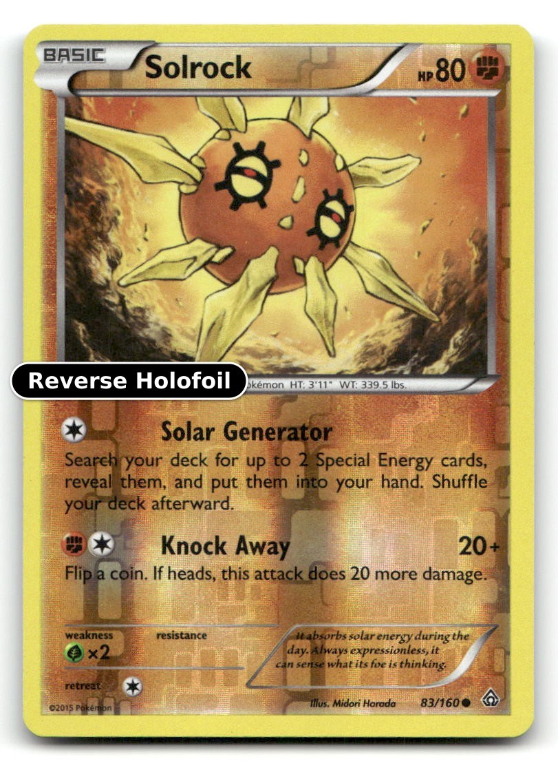 Solrock Reverse Holofoil XY - Scontro Primordiale 83/160 LP Pokemon