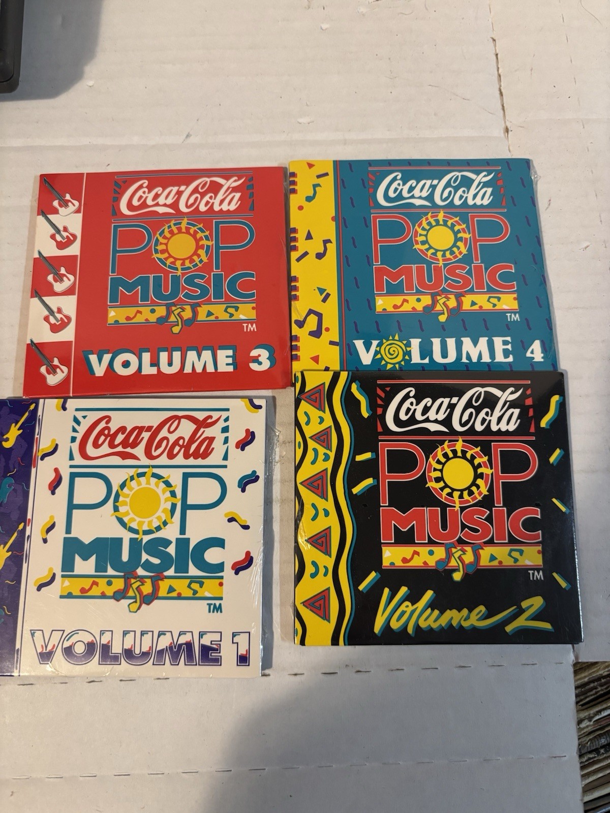 Vintage 1991 Coca-Cola POP MUSIC Volumes 1-4 Mini CD Lot Set  1, 2, 3 & 4