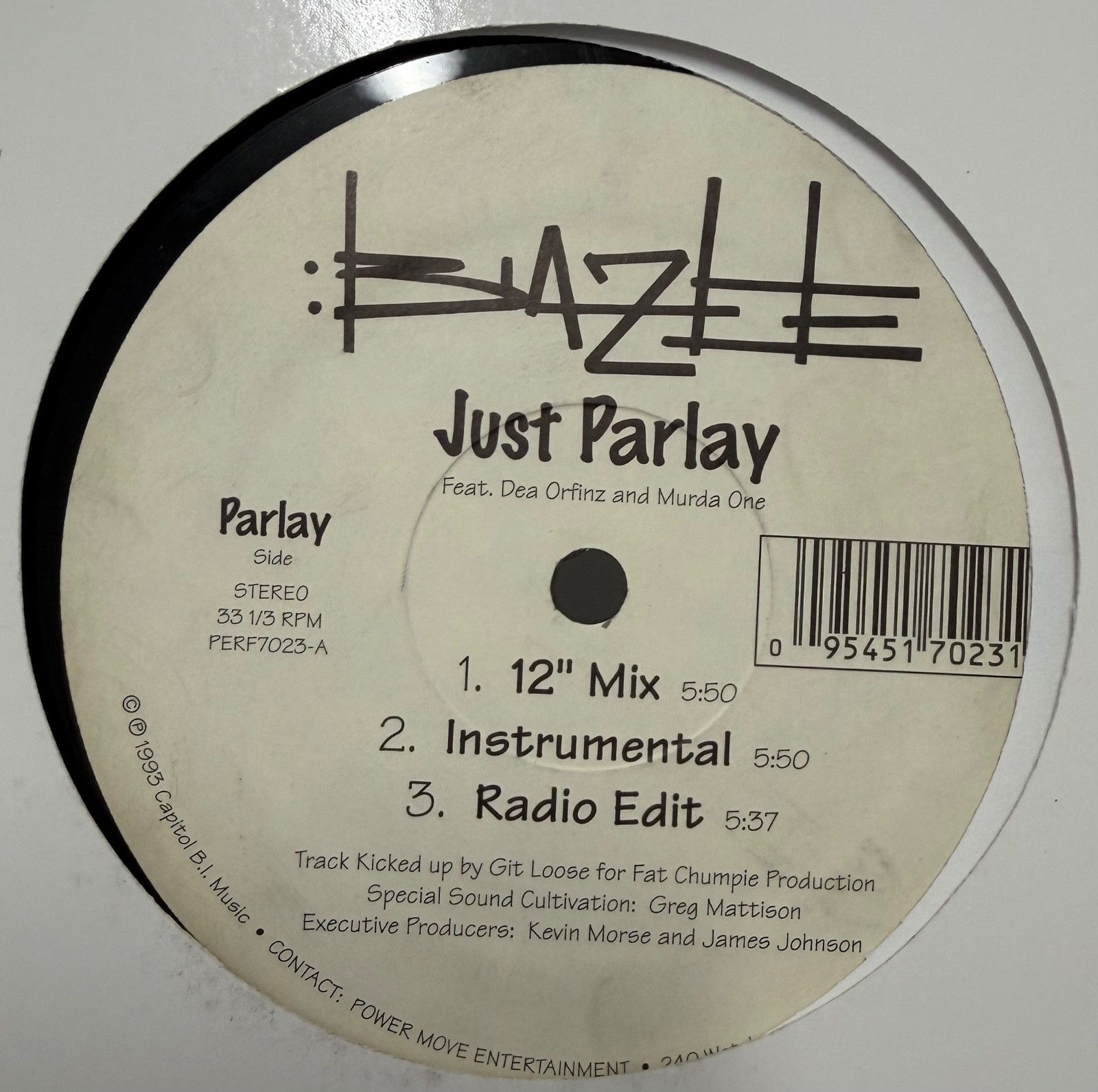 Biazee - Just Parlay / Mindflow (12”, 1993) NJ Hip Hop Random Rap