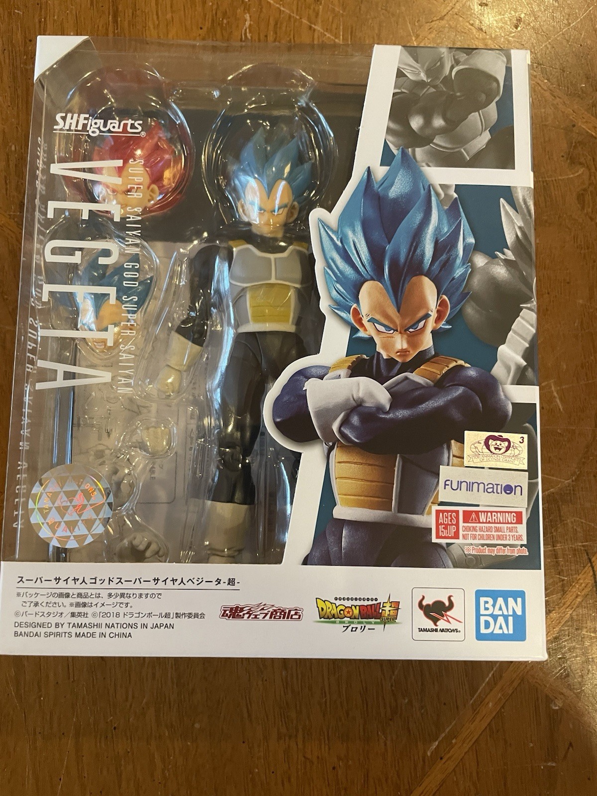SH Figuarts Dragon Ball Z Vegeta Super Saiyan God Super Saiyan *NUOVO*