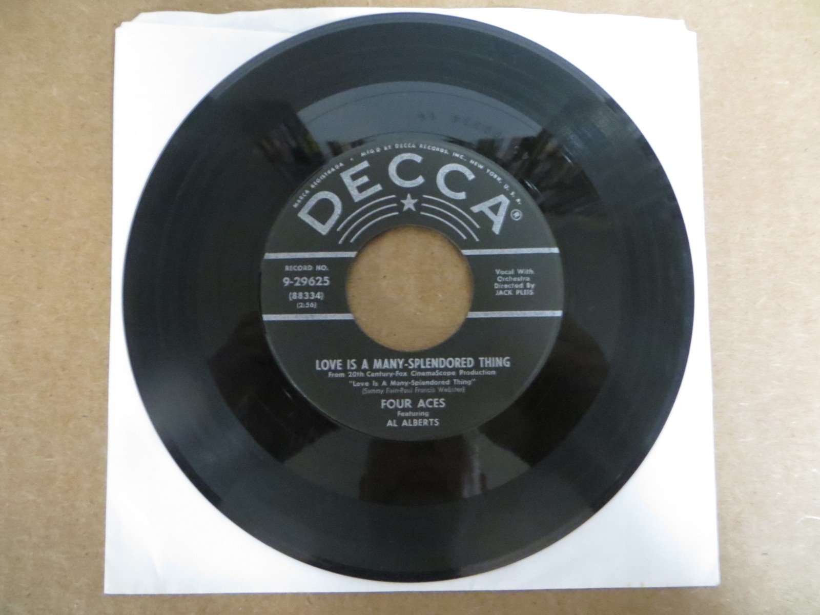 The Four Aces – Love Is A Many-Splendored Thing - 1955 - Decca 9-29625 7" 45 VG+