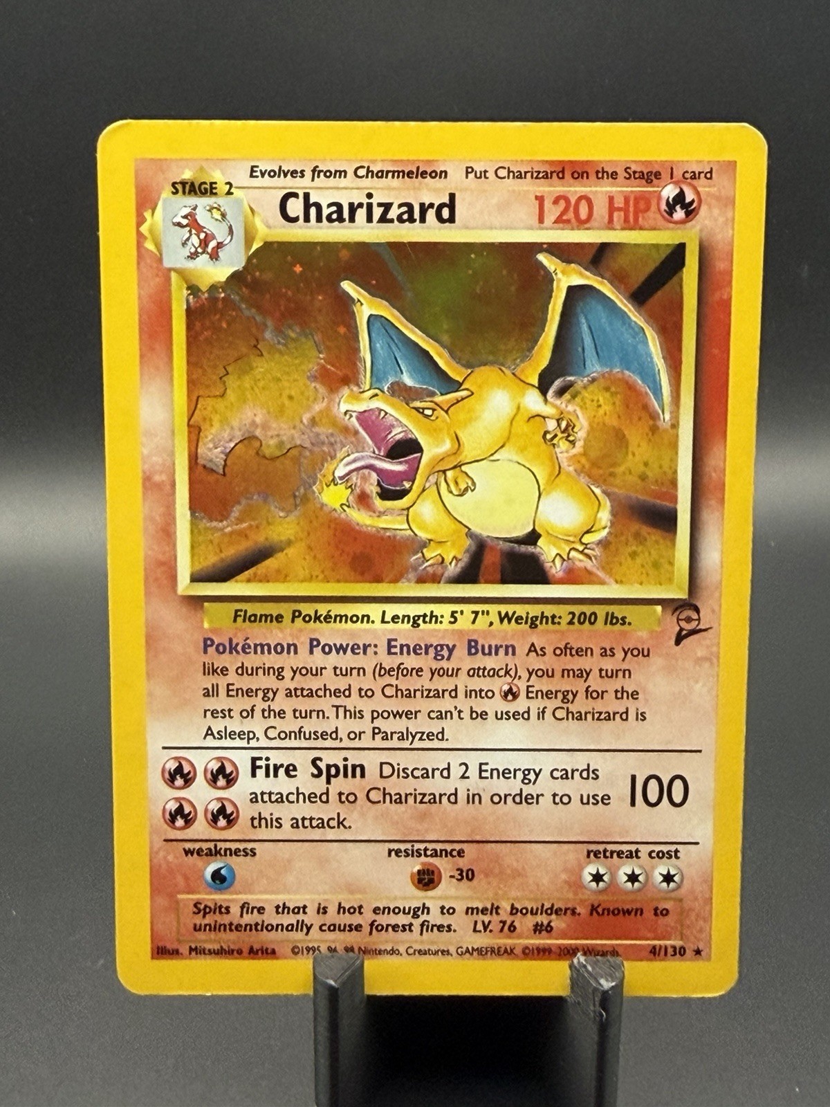 Wizards of the Coast Charizard 4/130 Set Base 2 Holo Raro Wotc Pokemon Giocato