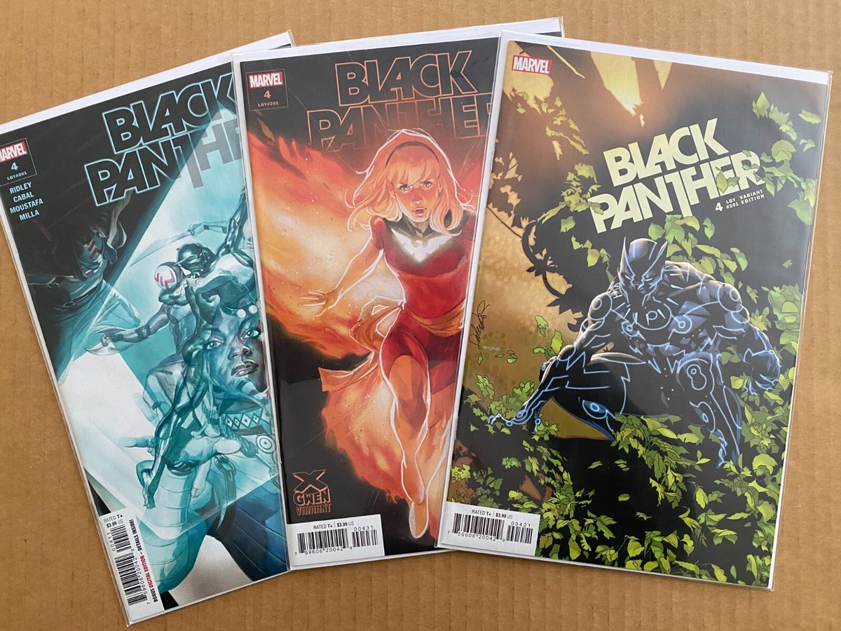 Black Panther #4 (Legacy #201) quasi nuovo Marvel CVR A B C varianti (2022) lotto di 3