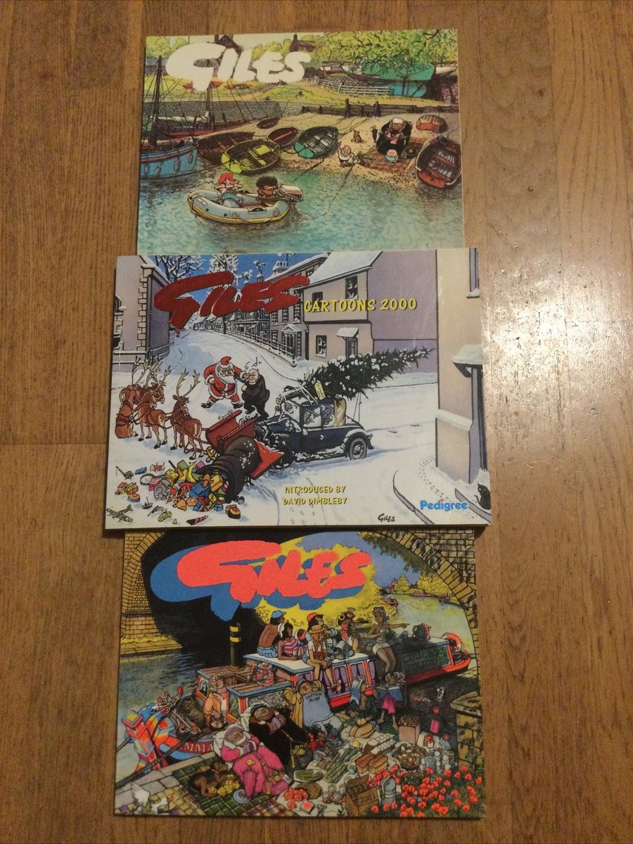 3 VINTAGE GILES ANNUALS 1975, 1988 & CARTOONS 2000 ~ JOB LOT
