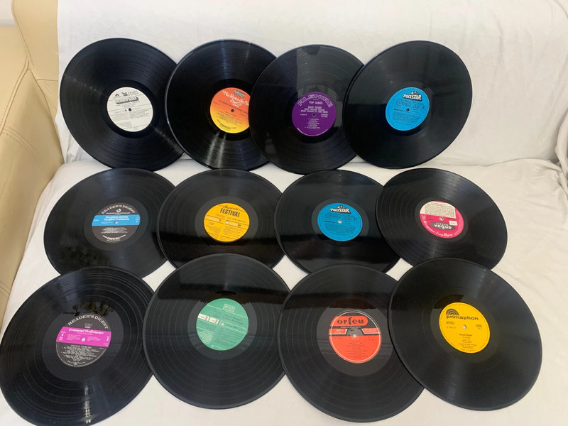 Discos de vinil lp riscados para decoração ou outros afins