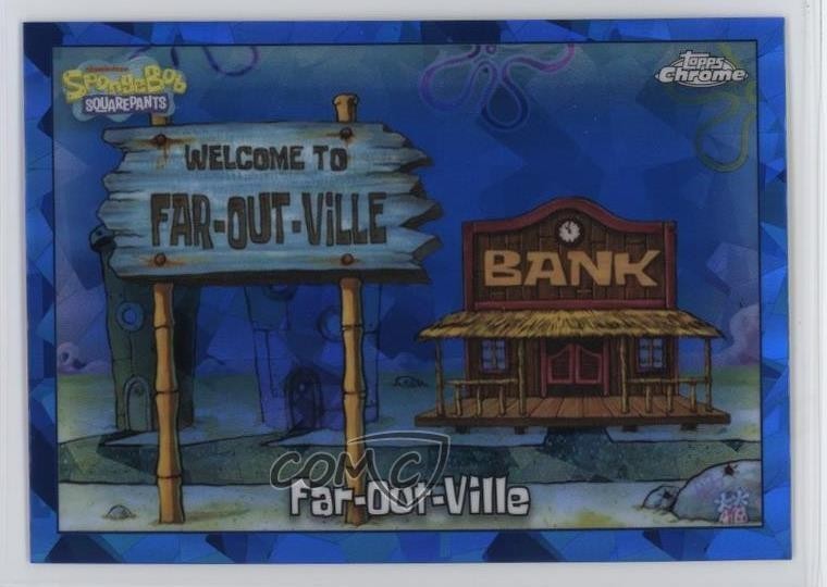 2025 Topps Chrome Sapphire Spongebob 25th Far-Out-Ville #109 15wb