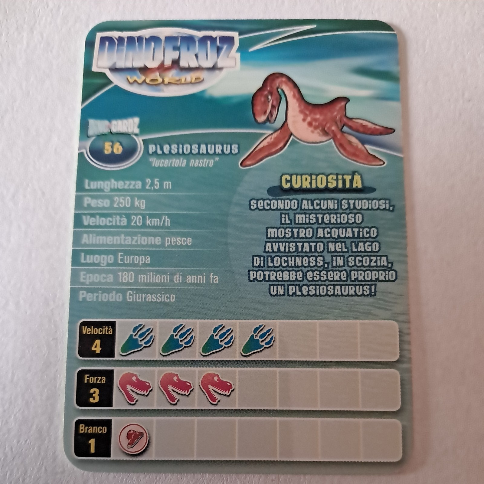 Dinofroz WORLD solo card Giochi Preziosi n° 56 Plesiosaurus