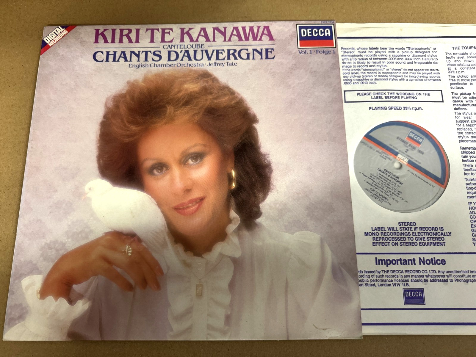 SXDL 7604 Kiri te Kanawa Chants D'Auvergne Jeffrey Tate ECO