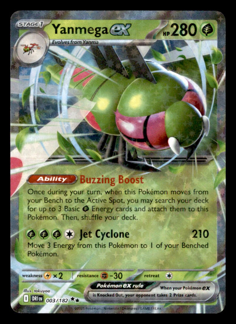 Yanmega ex Holo Double Rare SV10: Destinated Rivals 003/182 quasi nuovo