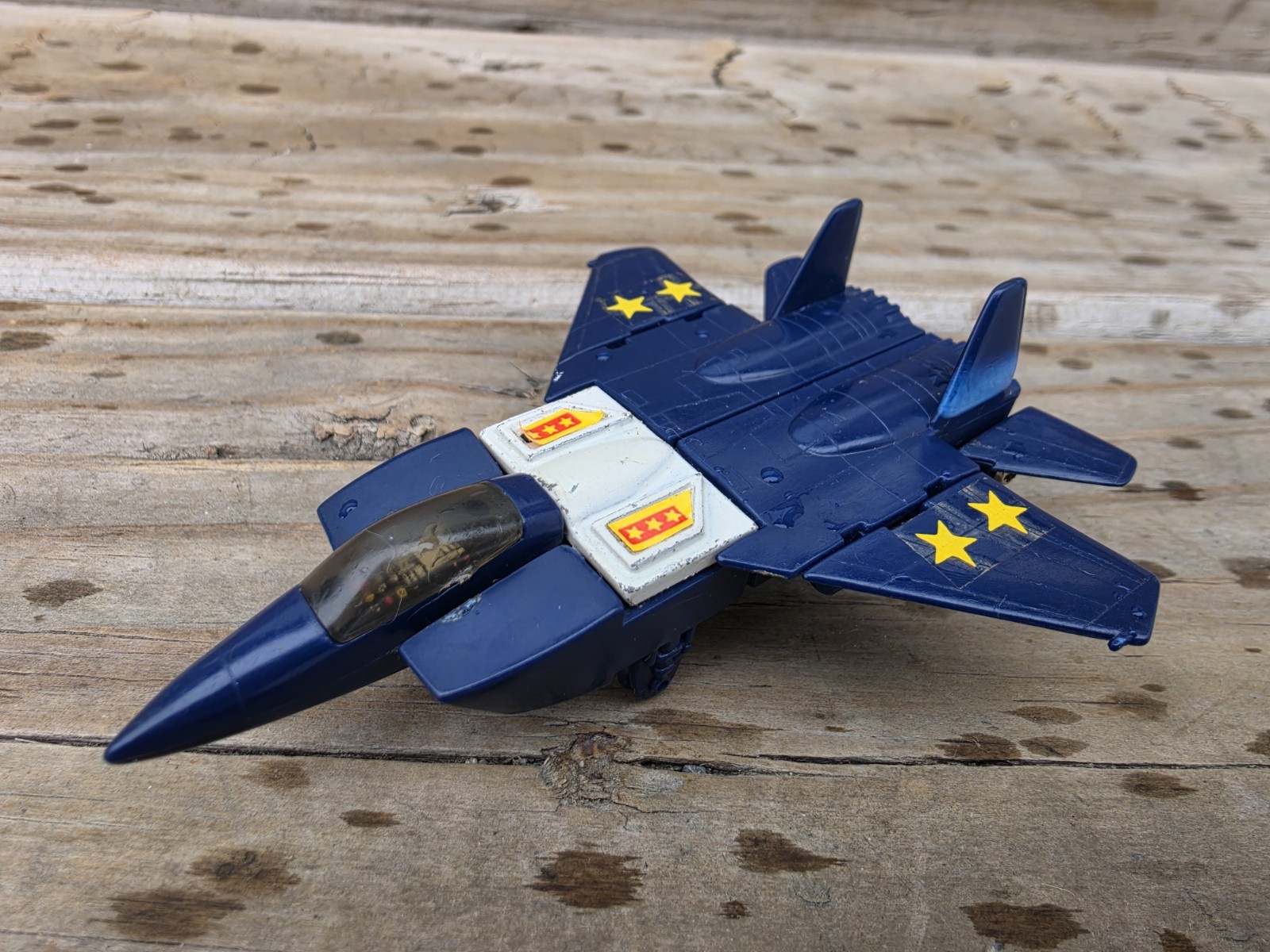 Figurina Vintage 1985 Bandai Tonka GoBots Blue LEADER-1 MR-44 Transformers Jet F15