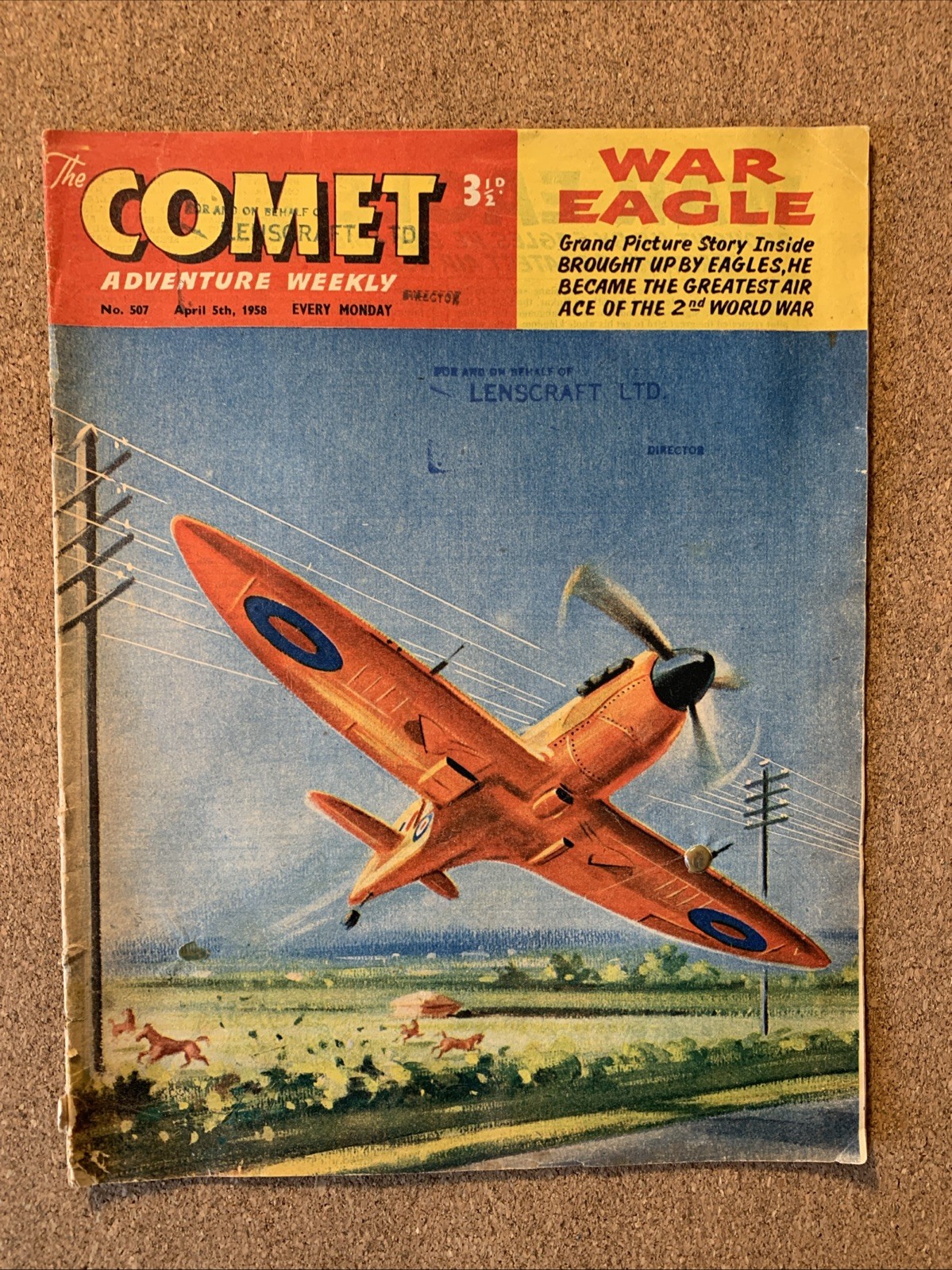 Comet Adventure Weekly #507, 5th April 1958 Fair to Good Cond. Billy Bunter