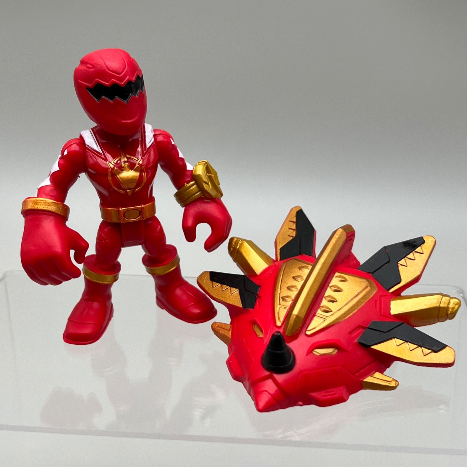 Playskool Heroes Power Rangers Dino Thunder Red Ranger Figure & Zord Head1g