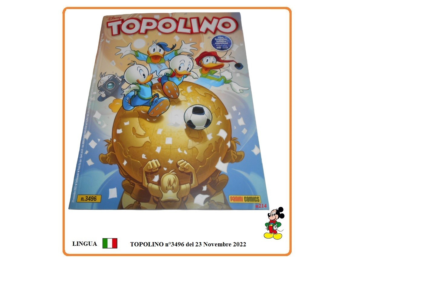 TOPOLINO n°3496 / Calcio Mondiali 2022