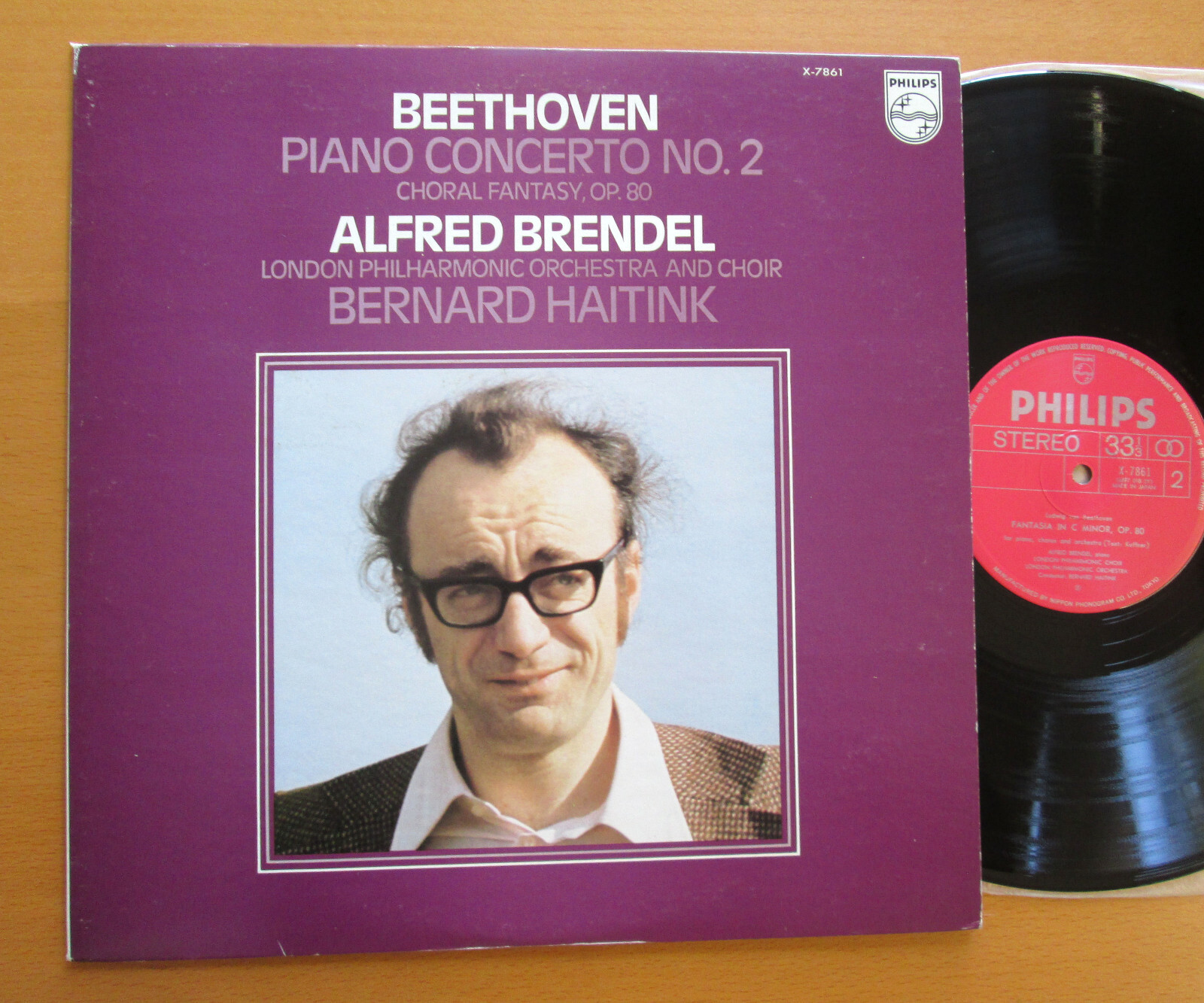 X-7861 Beethoven Piano Concerto no. 2 Brendel Haitink Philips Japan EX