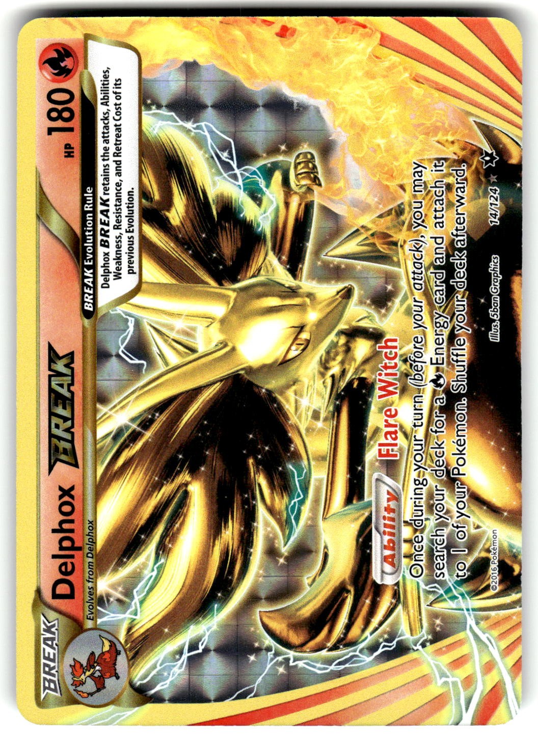Delphox BREAK 14/124 Pokemon XY - Fates Collide Holo Raro BREAK NM