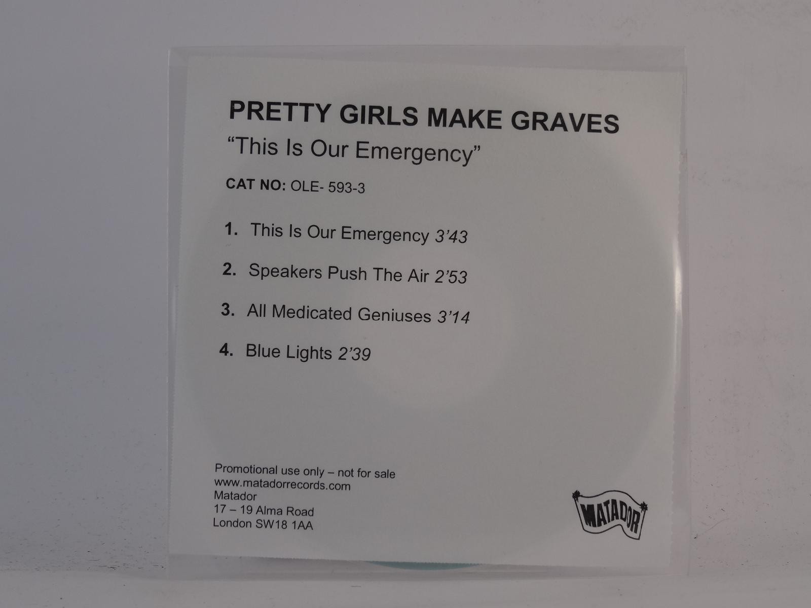 PRETTY GIRLS MAKE GRAVES THIS IS OUR EMERGENCY (E60) 4 Track Promo CD Single inc