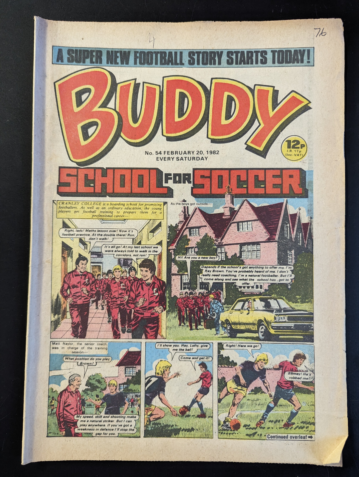 Buddy Comic No 54, February 20th 1982, Billy the Cat.
