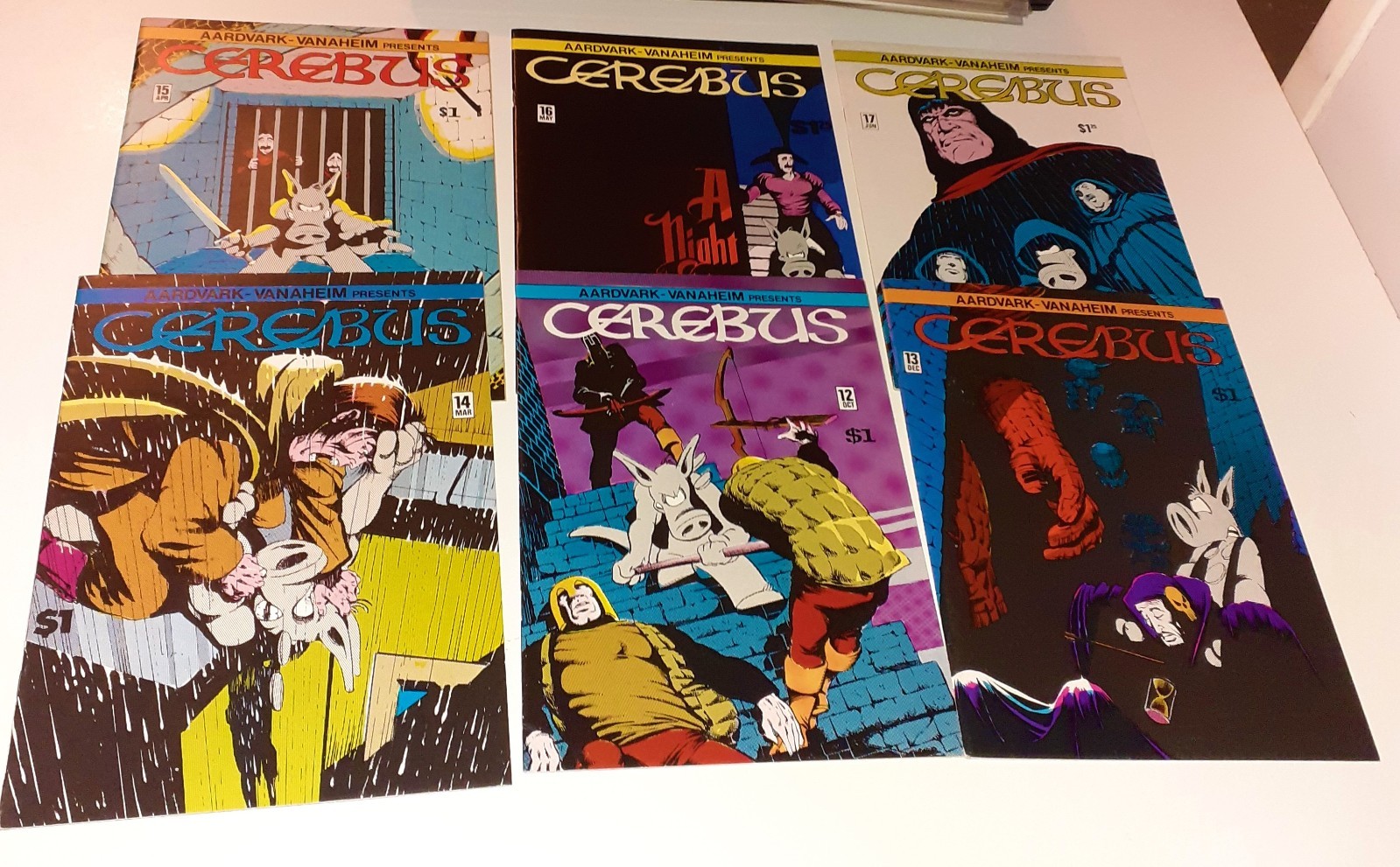 6x CEREBUS THE AARDVARK 12 13 14 15 16 17 lot USA 1978 Dave Sim original vintage