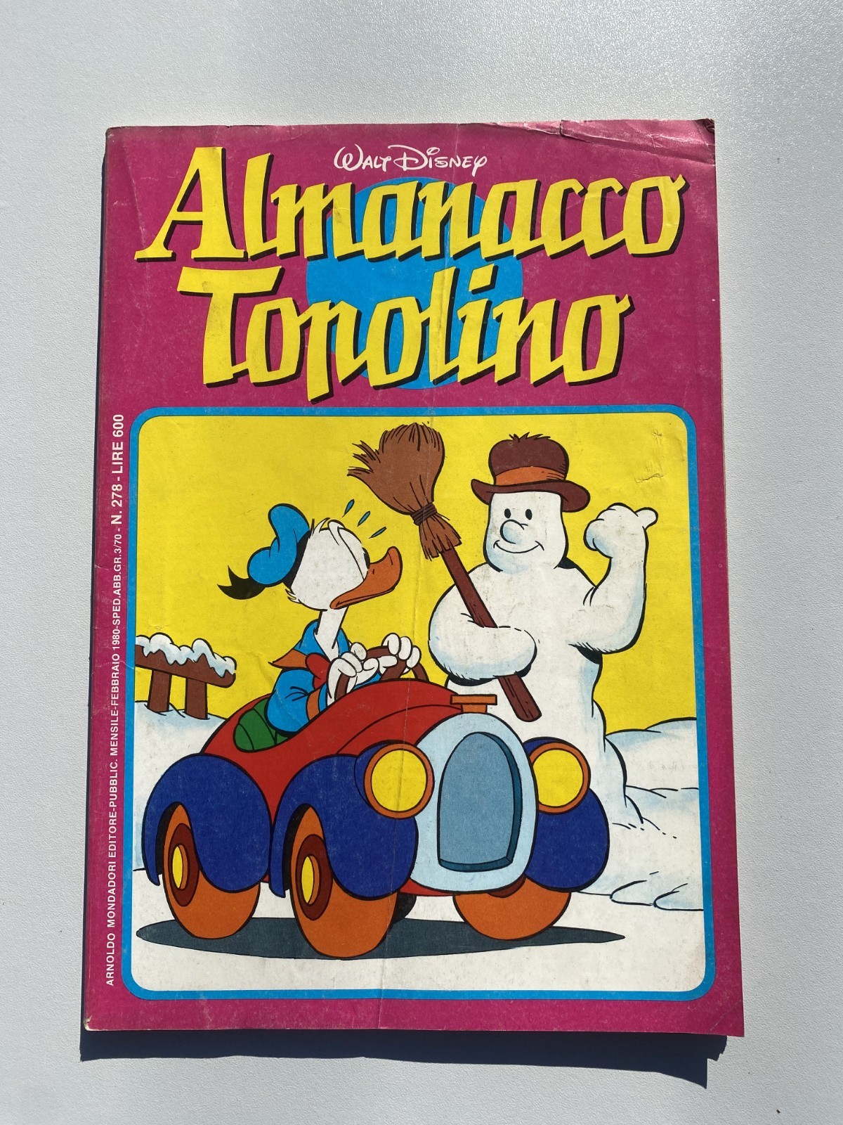 ALMANACCO TOPOLINO N. 278 MONDADORI WALT DISNEY ORIGINALE CON BOLLINO
