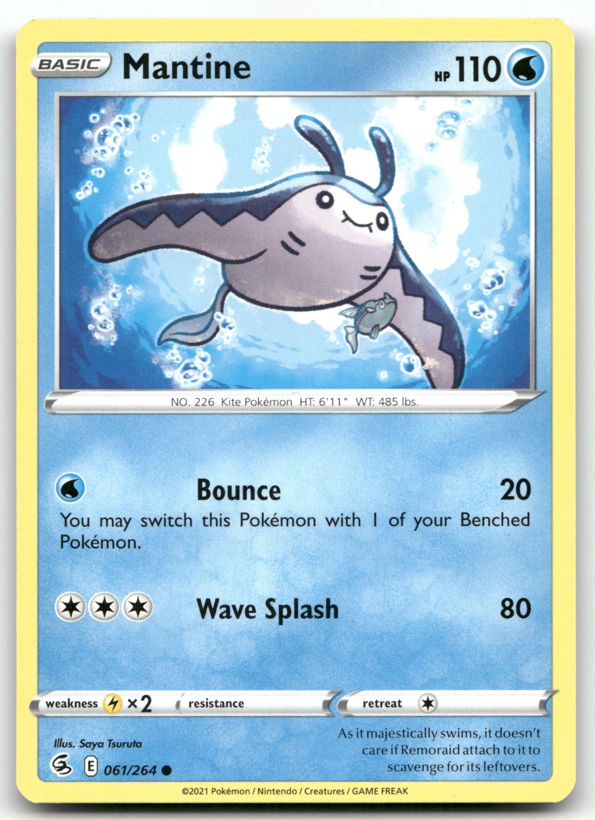 MANTINE 061/264 COMMON FUSION STRIKE POKEMON NEAR MINT