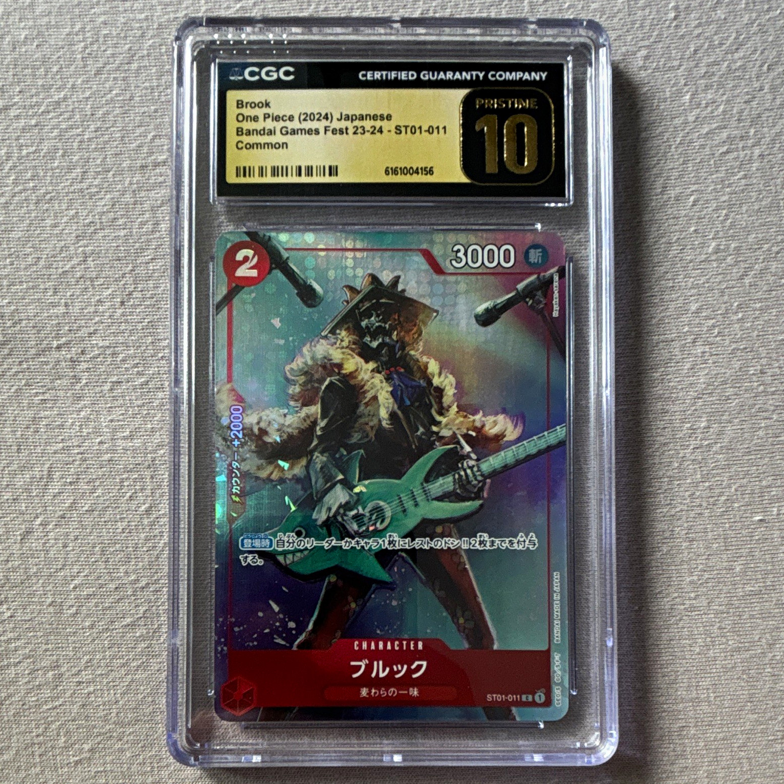 Bandai One Piece Gioco di Carte Brook ST01-011 Holo Games Fest 23-24 JP 2024 CGC 10