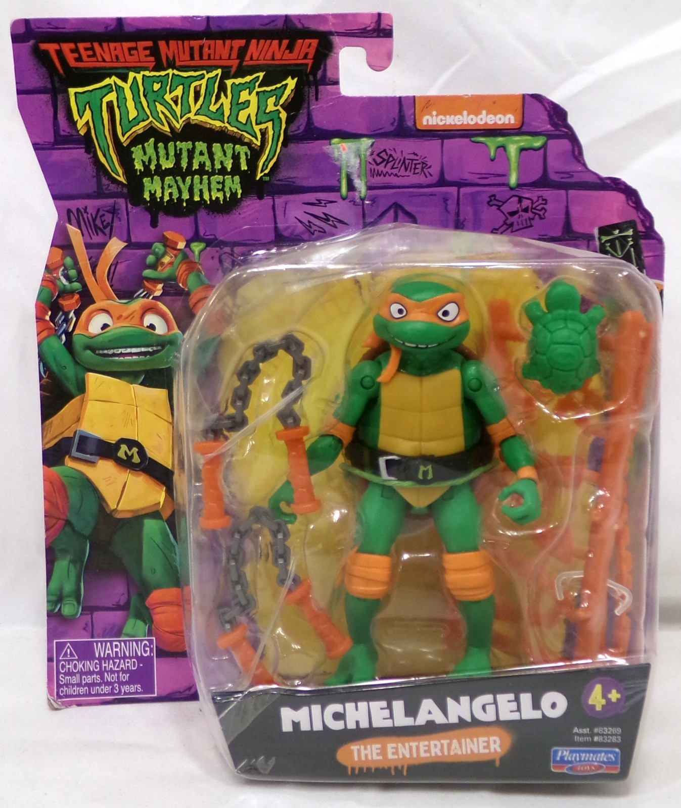 2023 Playmates TMNT Mutant Mayhem Michelangelo Action Figure 5" Danneggiata