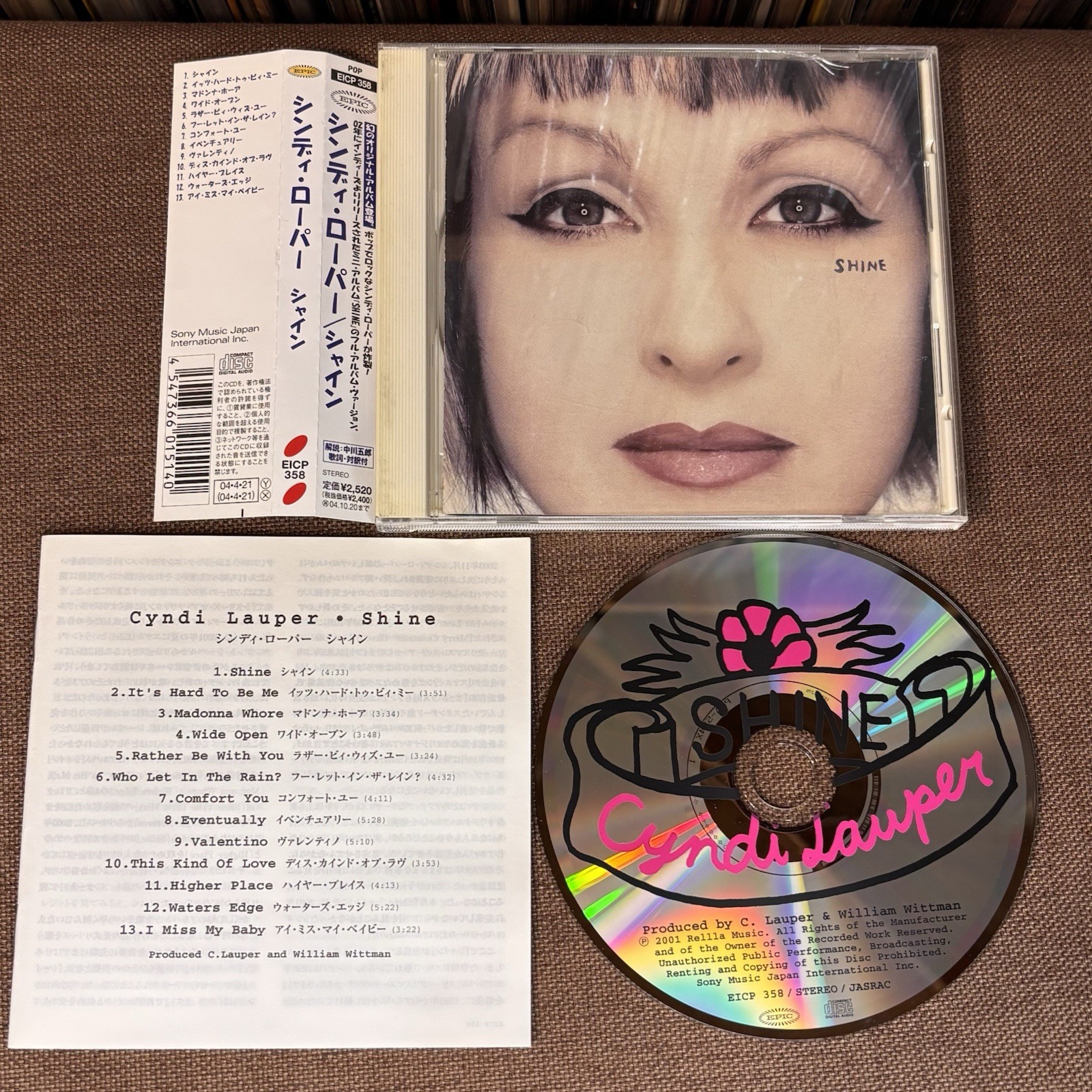 CYNDI LAUPER Shine JAPAN CD EICP358 OBI + JAPANESE BOOKLET 2004 issue full album