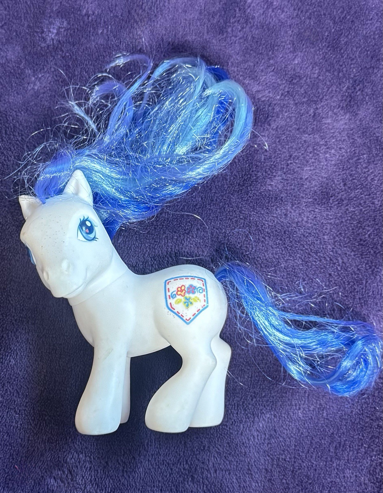 My Little Pony G3 Denim Blue White Pony Blue Hair Hasbro MLP Vintage 2000s