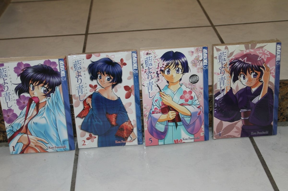 Lotto anime manga Ai Yori Aoshi volumi 1 2 4 e 5