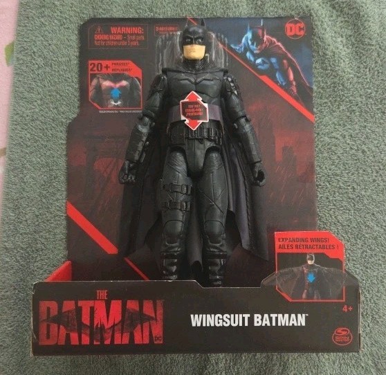NUOVO DC The Batman Movie WINGSUIT BATMAN 12" Modellino 20+ SUONI E FRASI