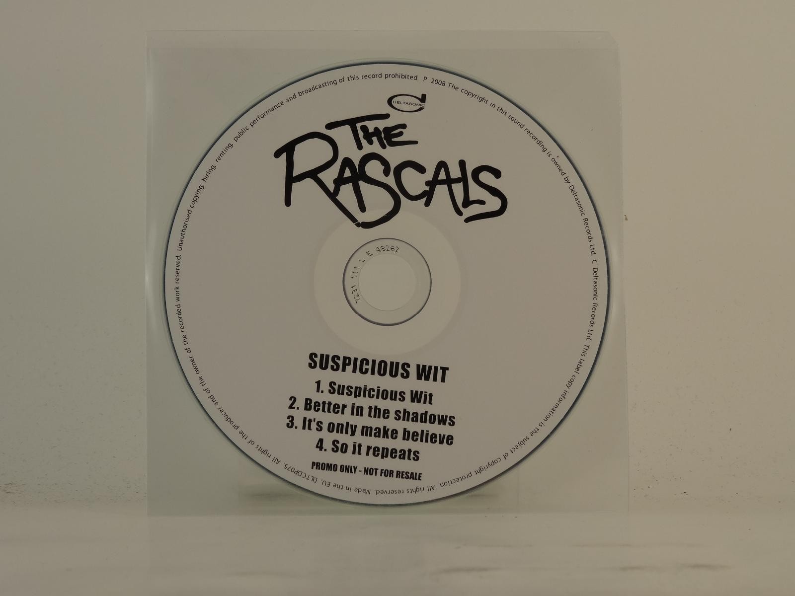 THE RASCALS SUSPICIOUS WIT (E13) 4 Track Promo CD Single plus Plastic Sleeve DEL